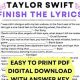 Master Finish: Taylor Swift Lyrics Completion Challenge | Best Final Touch: Elevate Your Projects with Professional Finishing