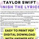 Test Your Knowledge: Finish the Lyrics Taylor Swift Game! | Best Final Touch: Elevate Your Projects with Professional Finishing